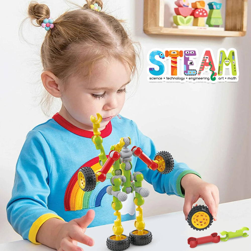 Huaker Stem Building Toys instruction booklet guides step-by-step builds.
