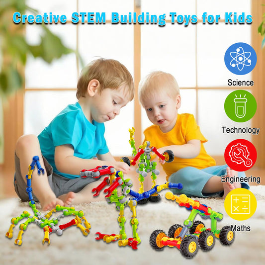 Huaker Stem Building Toys with storage box for quick cleanup after play.