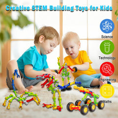 Huaker Stem Building Toys with storage box for quick cleanup after play.