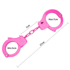 HUALIXUAN pink metal play handcuffs opened for imaginative role play