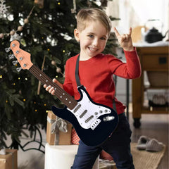 Huang Cheng Toys 16-inch mini guitar toy with strap for portable play on the go.