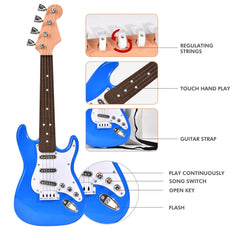 Huang Cheng Toys 16inch mini guitar wood grain highlights quality and kid-friendly design.
