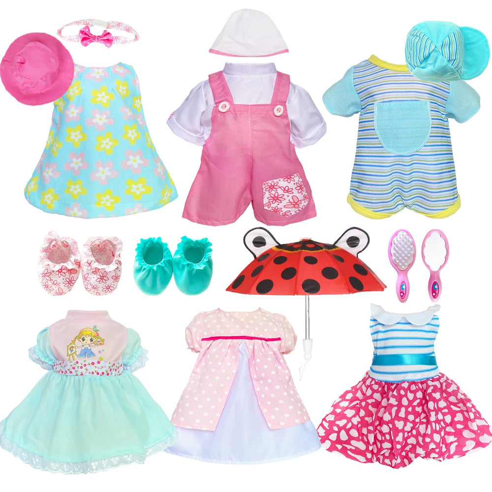 Huang Cheng Toys doll outfits display set for 12-15 inch dolls, inspiring imaginative play