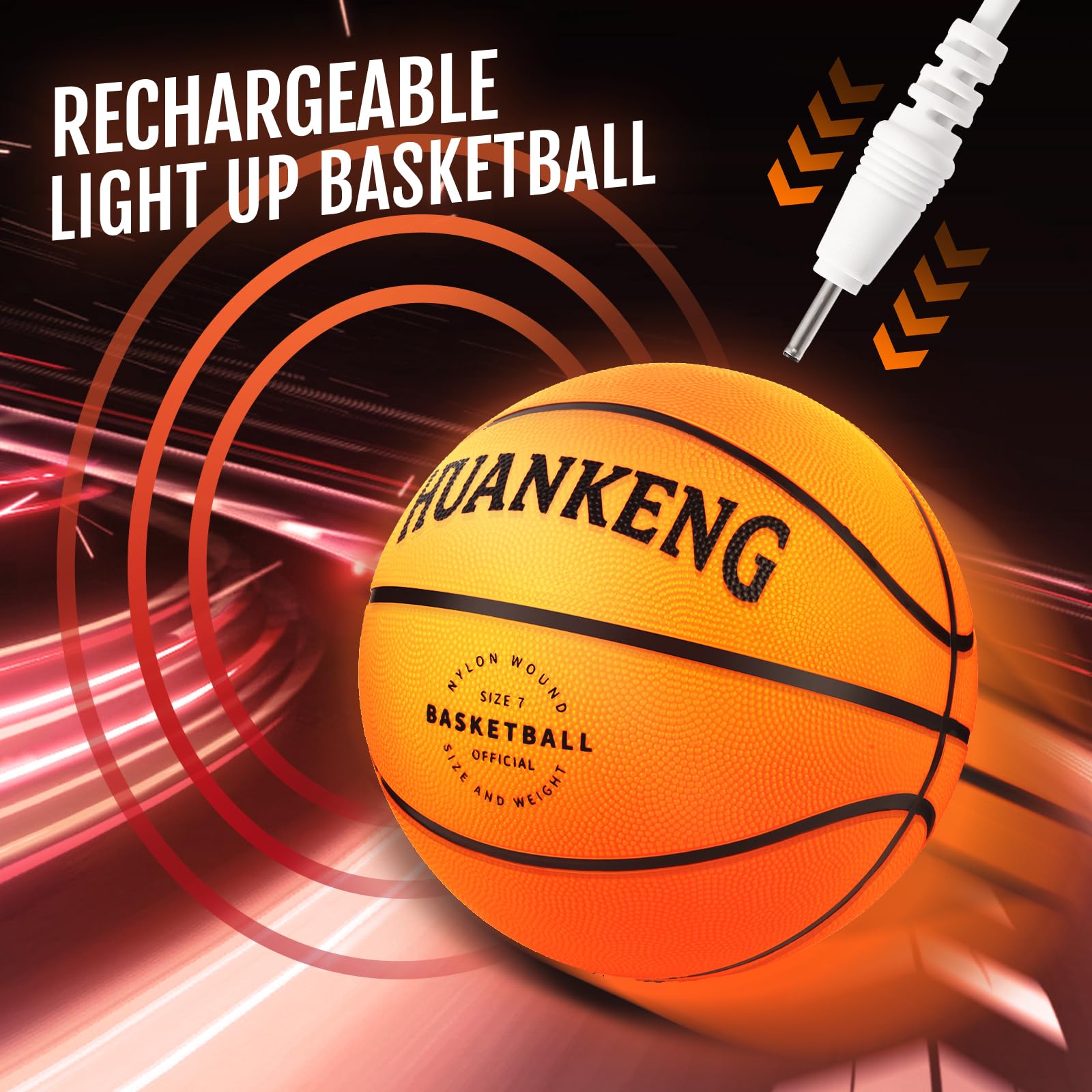 HuanKeng glow basketball lights on touch and auto-off after 60 seconds