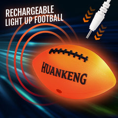 HuanKeng glow football charging port detail highlights waterproof design.