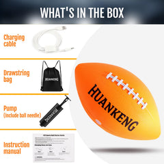 HuanKeng glow football with pump included for easy setup.