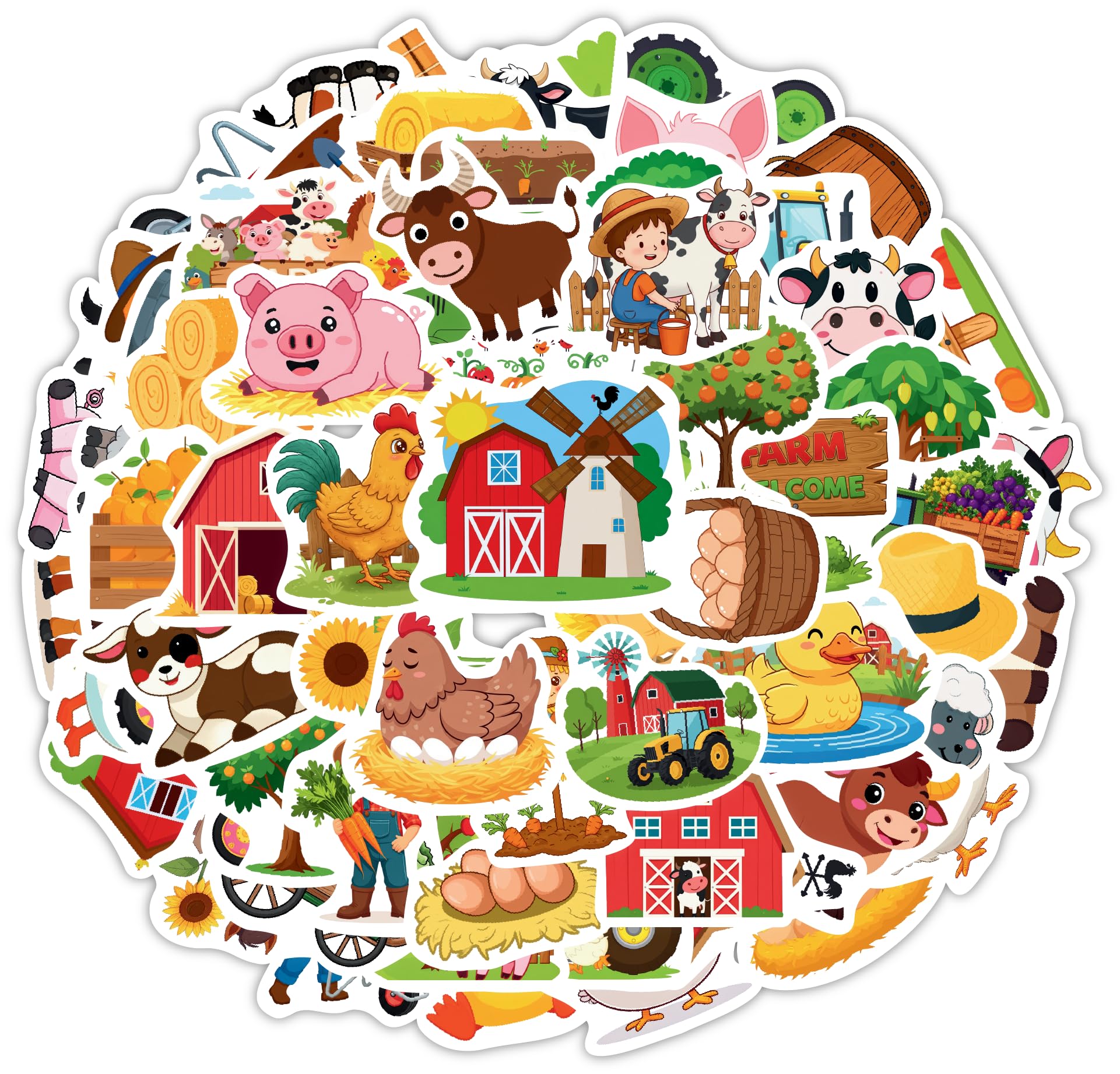 HUBACHTEM farm cow stickers, perfect for notebooks and water bottles.