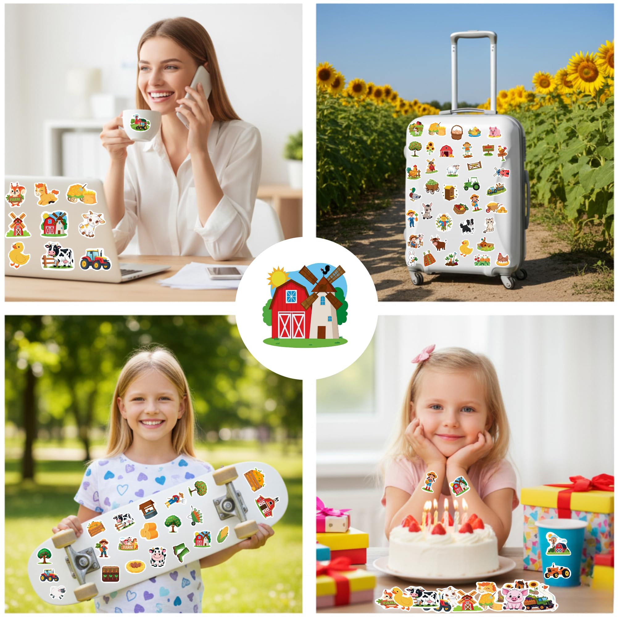 HUBACHTEM pig stickers with cheerful design, ideal for rewards and party favors.