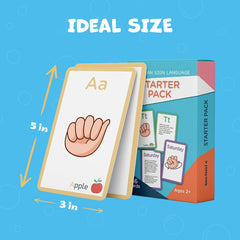 Hubble Bubble Kids ASL cards size 3x5 inches for kid-friendly handling.
