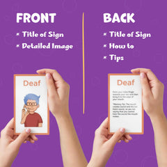 Hubble Bubble Kids ASL cards vibrant colors to engage learners.