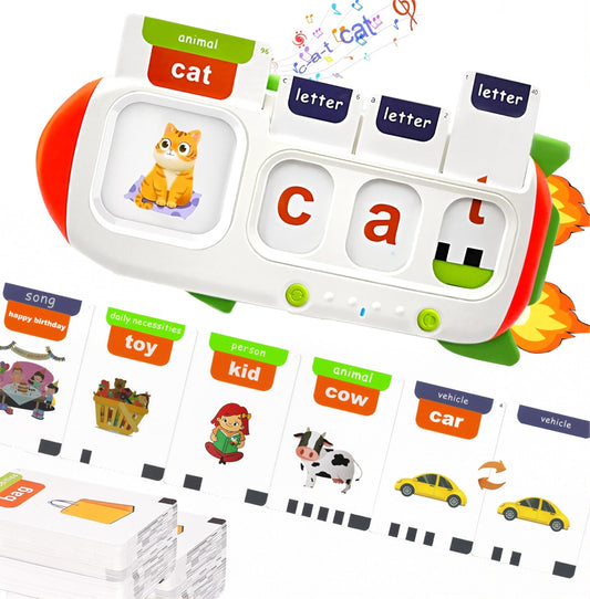 HubFIVY talking flash cards setup for toddlers enhances early literacy and word-picture matching