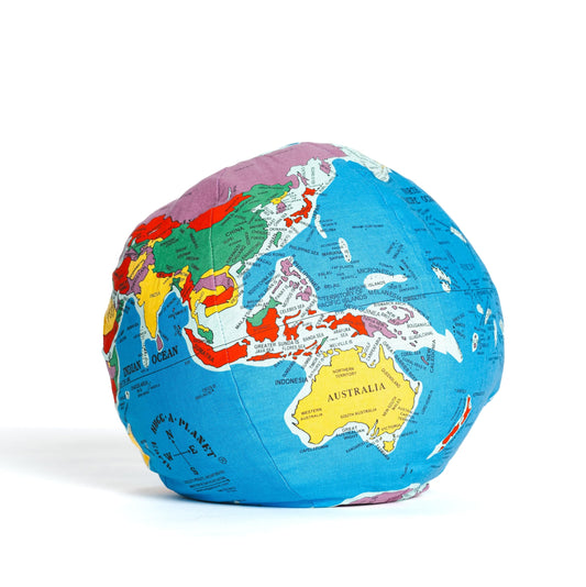 Hugg-A-Planet Classic Political Earth soft fabric detail, cozy texture