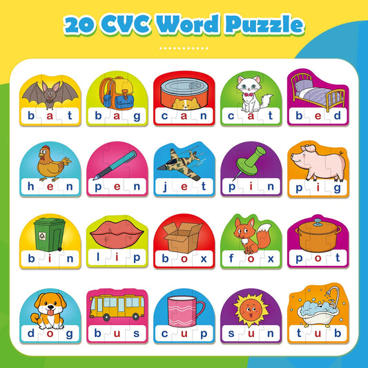 HugHush color-coded puzzle pieces attract young learners and support recognition.