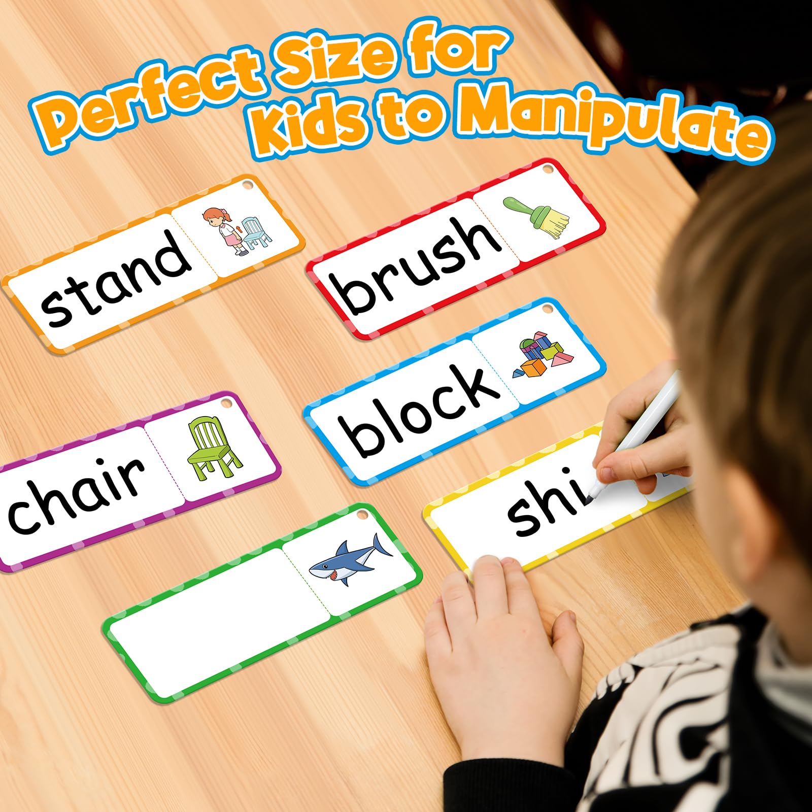 HugHush ring-bound set keeps cards tidy during on-the-go learning.