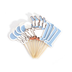 HUHJRUAR Blue Silly Goose toppers keep cupcakes cute and photographed well.