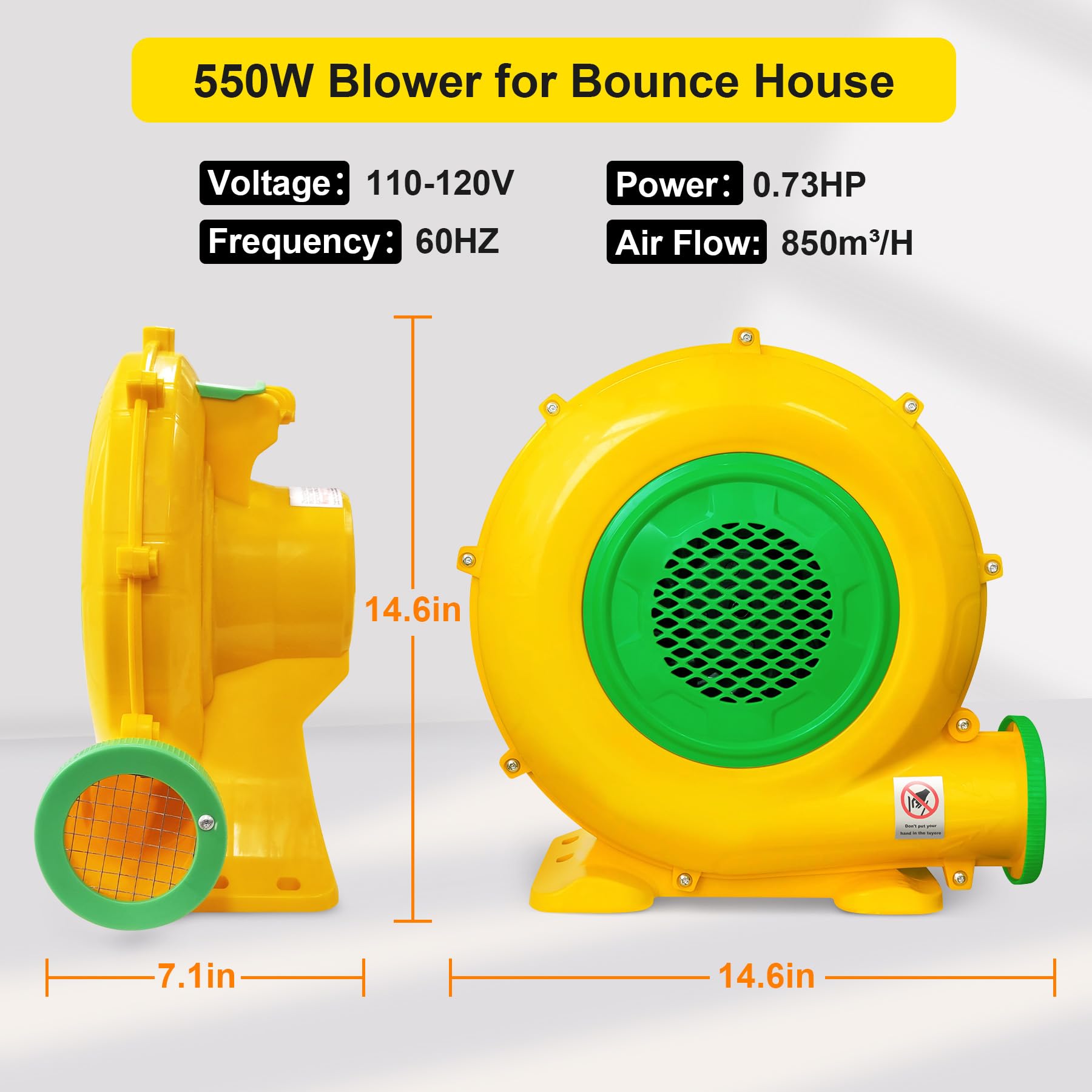 Huilynsen blower in use outdoors demonstrates stable inflation.