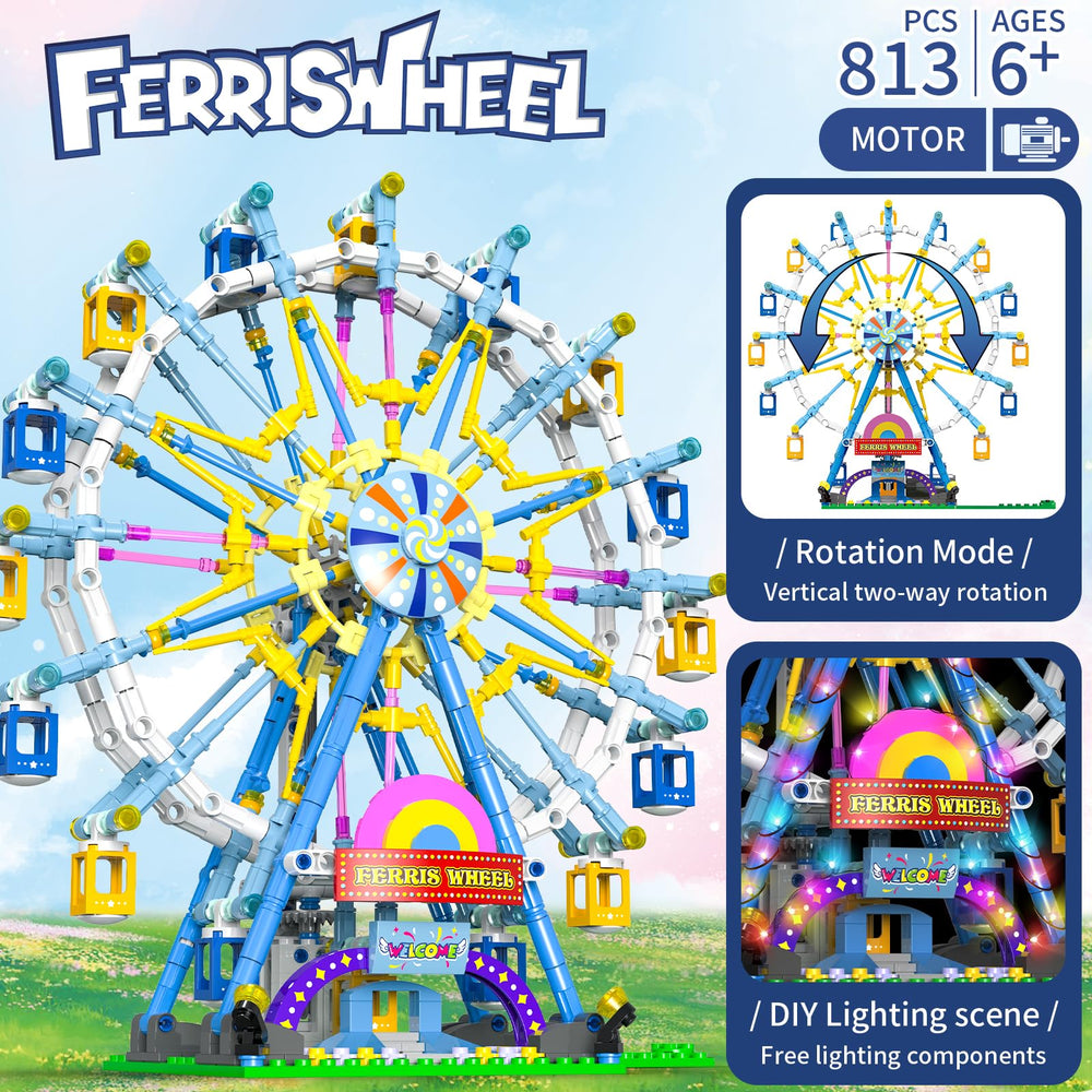 HuiNiu Ferris Wheel amusement park model on display.