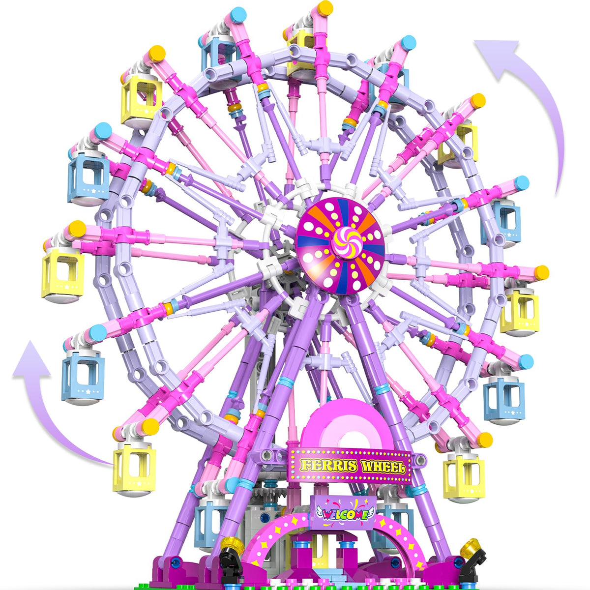 HuiNiu Ferris Wheel 813-pieces set shows complex engineering for display and play.