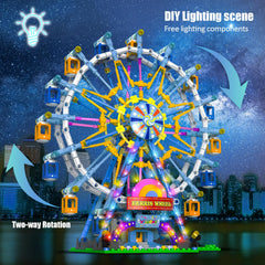 HuiNiu Ferris Wheel with fairy lights illuminating the model.