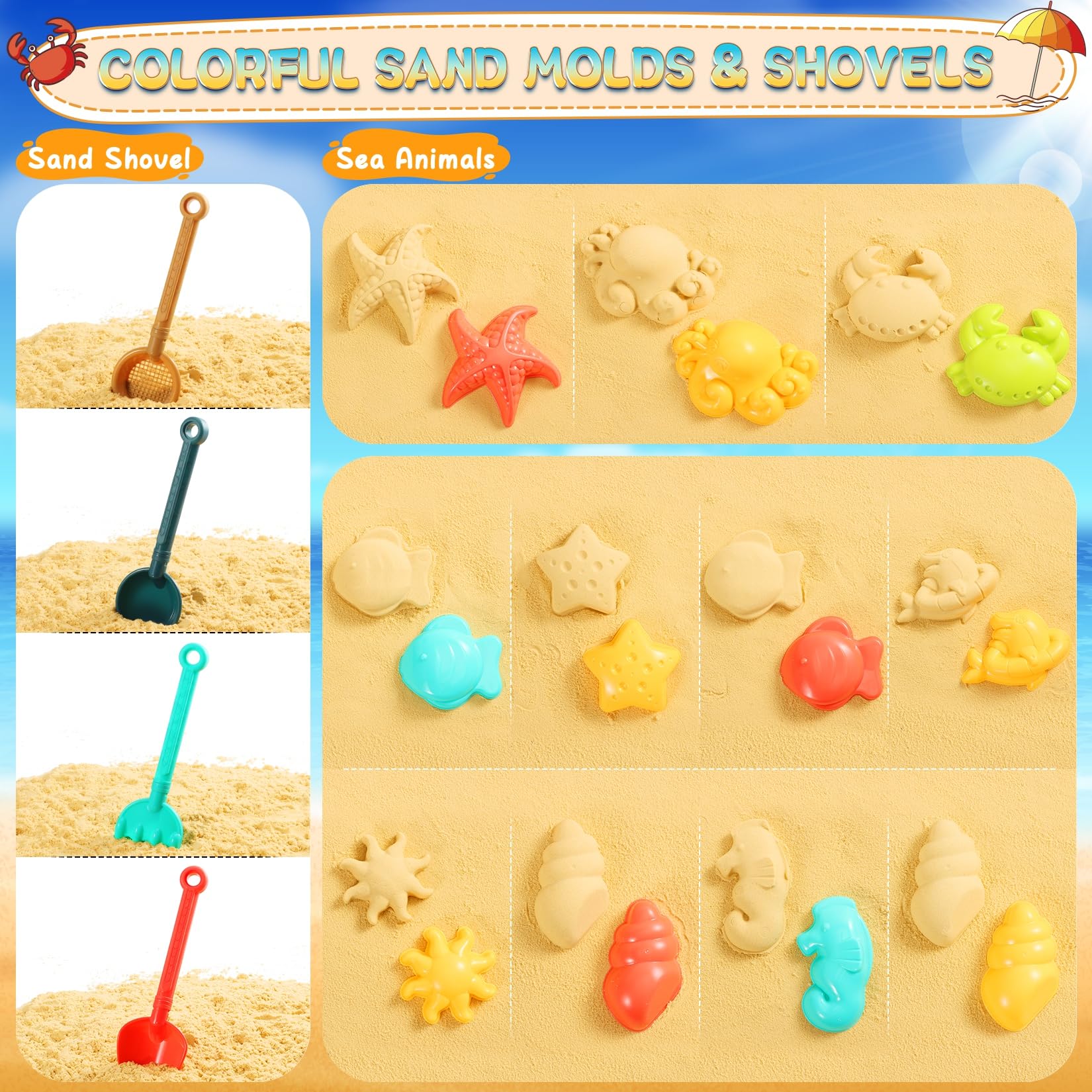 HUITEM sand castle kits enabling imaginative seaside constructions