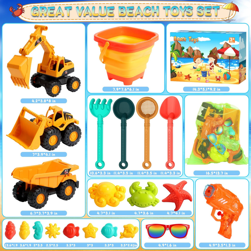 HUITEM travel-ready beach toy set fits compact bags