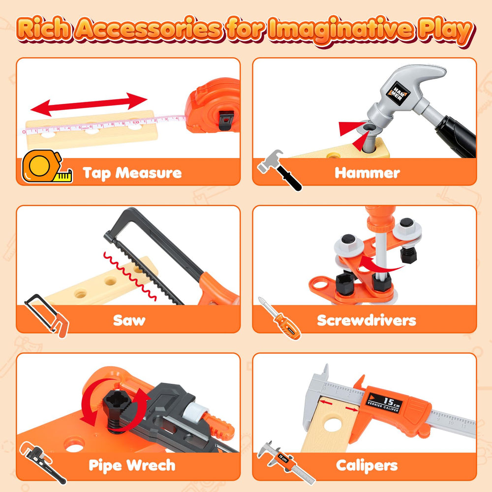 HUITEM Hammer and screwdriver set ideal for pretend projects