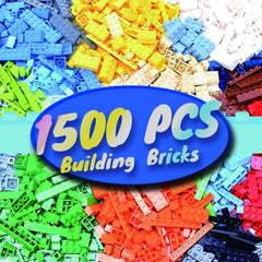 HUIZDQ 1500-piece bricks set assembly view shows versatile compatibility with other brands