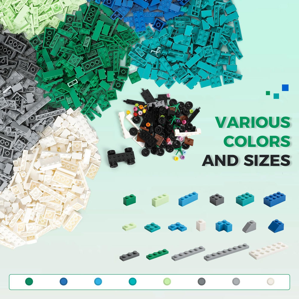 HUIZDQ varied-color bricks with wheels, doors, and windows for versatile constructions.