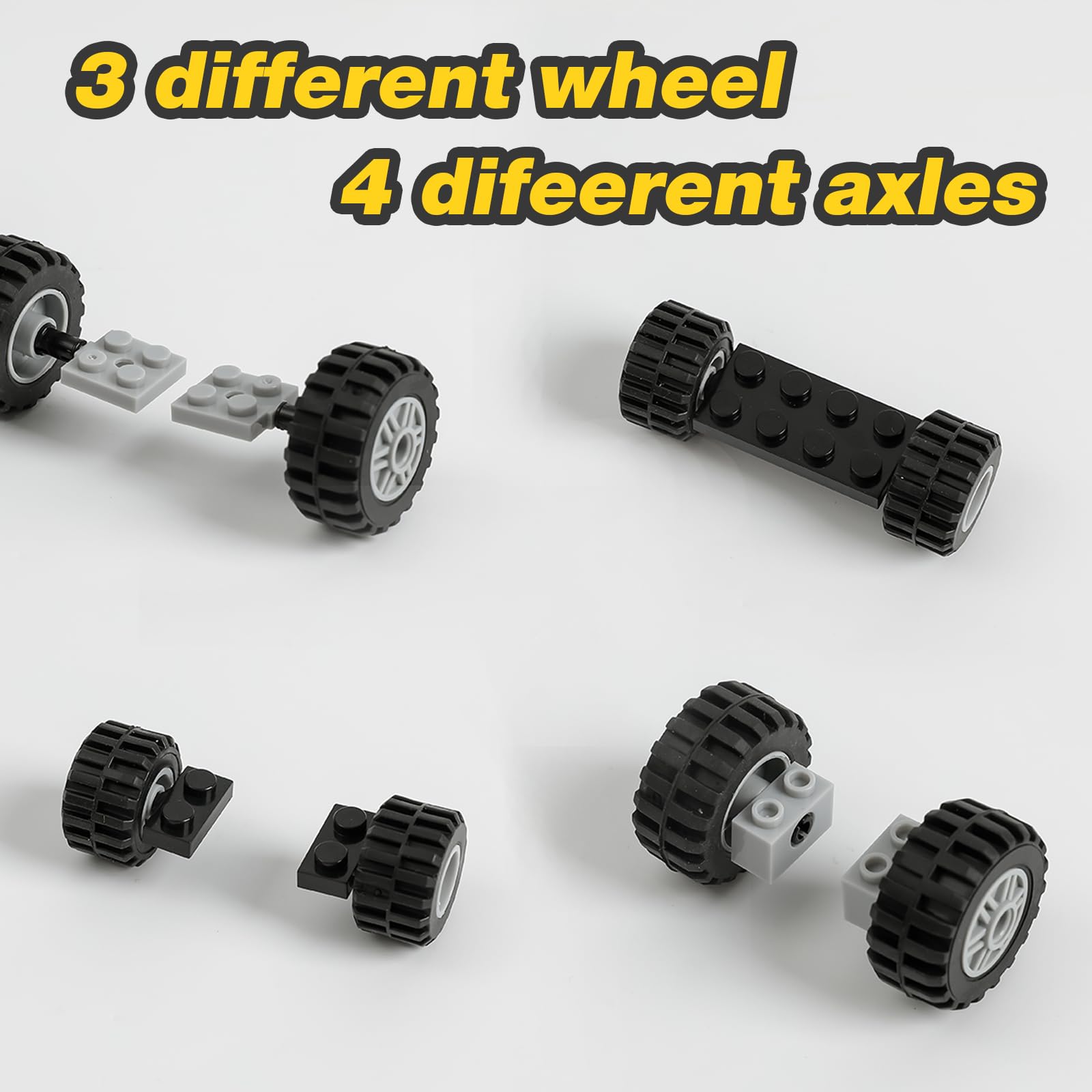 HUIZDQ 450pcs wheels and axles set: traffic light focus for playful learning cues