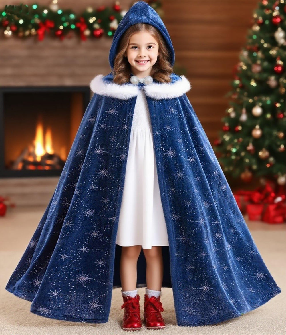 Hulaha Elsa-inspired snowflake embellishment cape adds magical flair for pretend play.