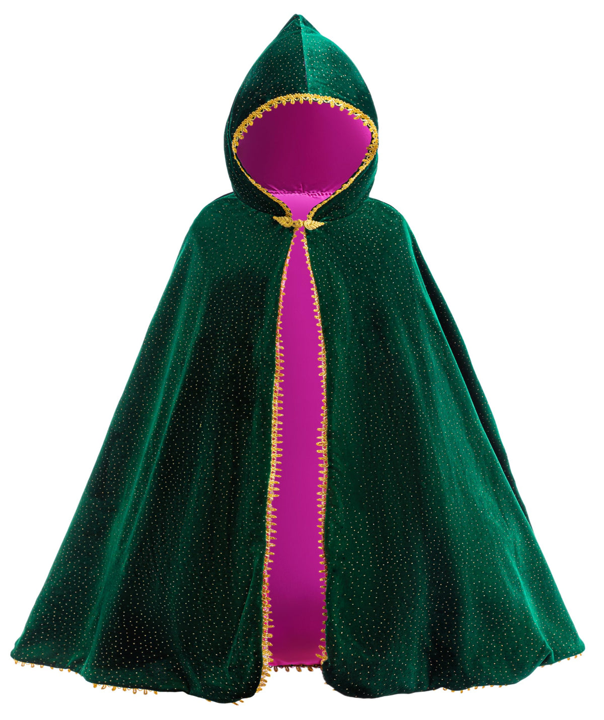 Hulaha girls velvet hooded cape with soft warmth for princess dress-up