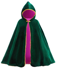 Hulaha girls velvet hooded cape with soft warmth for princess dress-up