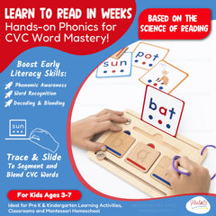 Hulats CVC Word Magic blending board supports decoding through hands-on sliding.