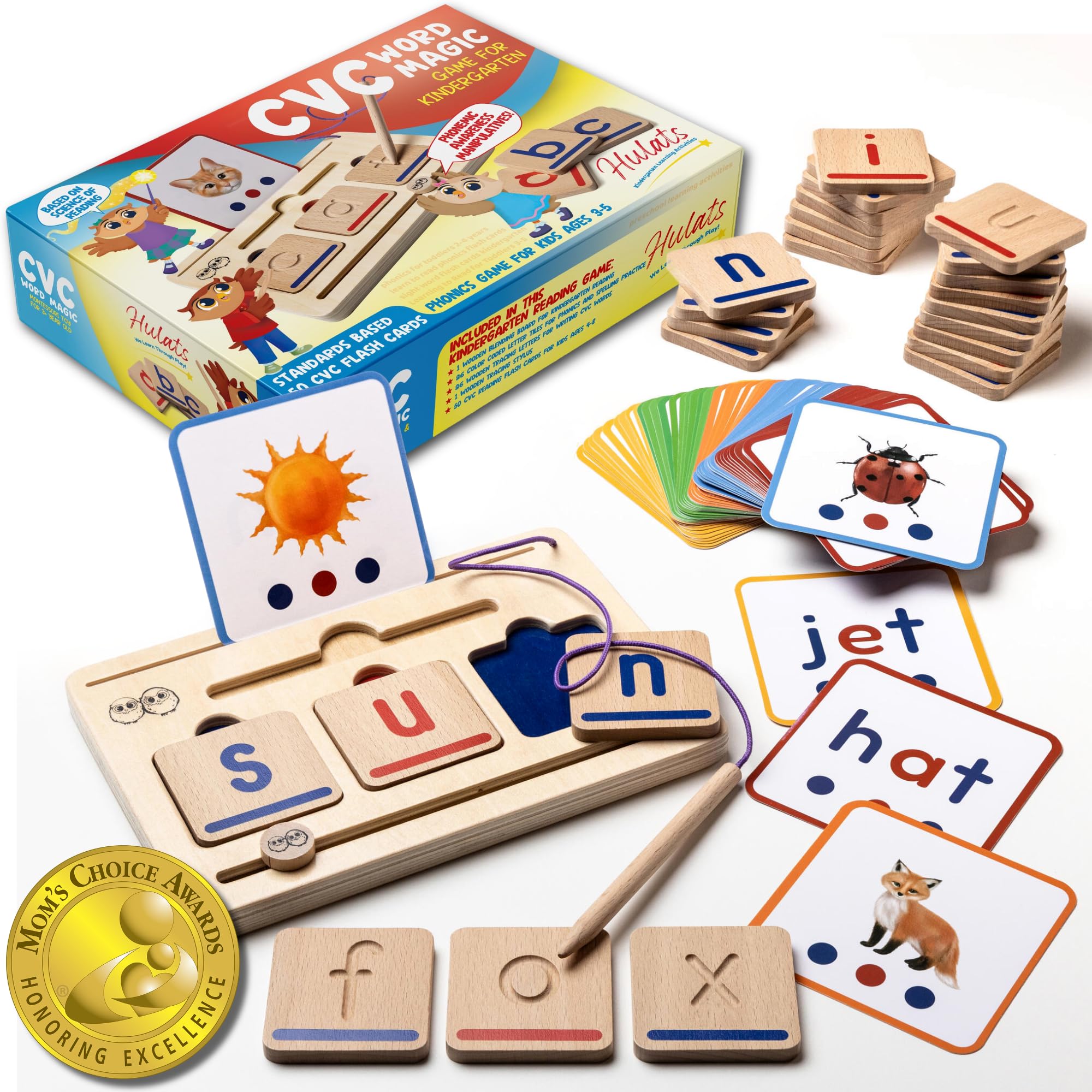 Hulats CVC Word Magic letter tiles for tactile phonics practice and word building.
