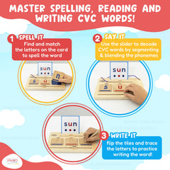 Hulats CVC Word Magic slider aids phonemic awareness with movable tiles.