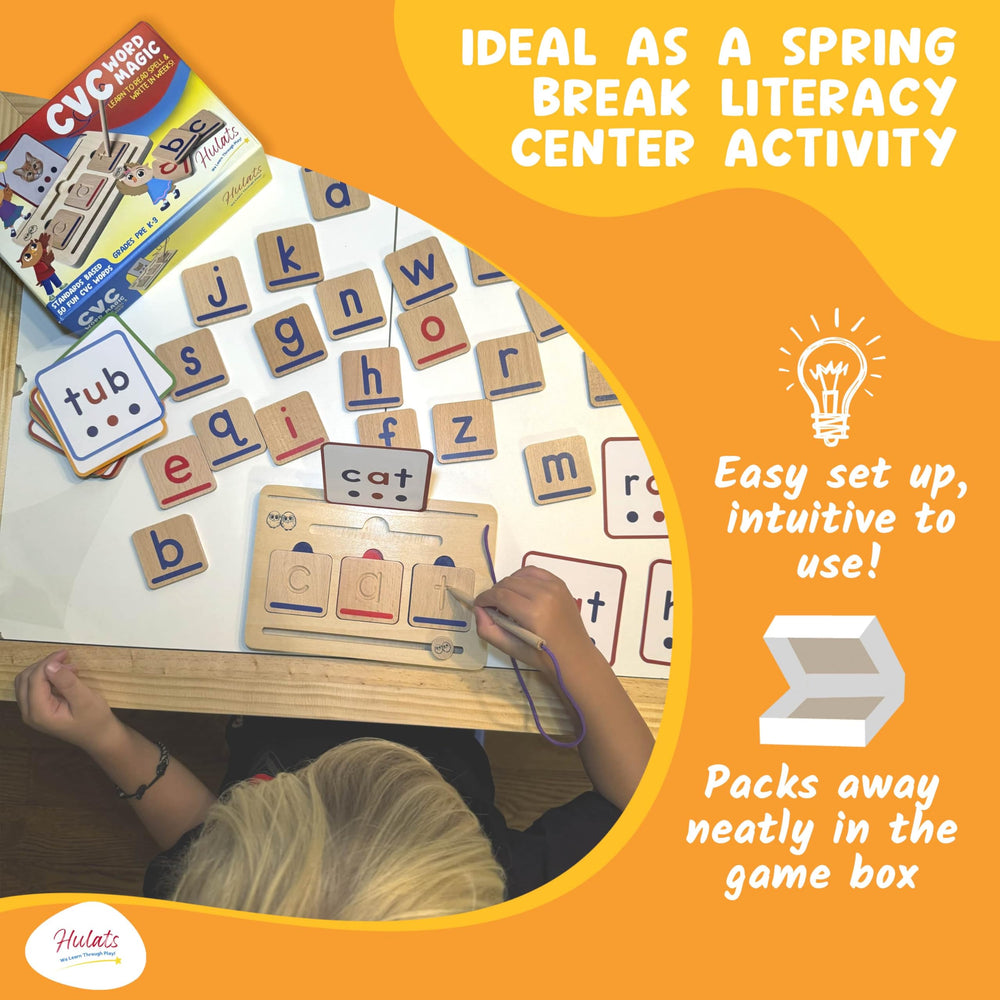 Hulats CVC Word Magic storage box highlights portability and easy gifting.