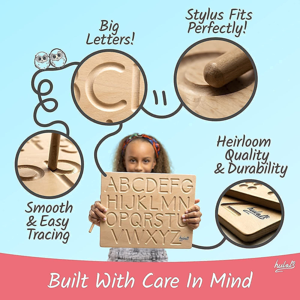 Hulats Learn to Write wooden board dimensions 11.5 by 9.3 inches