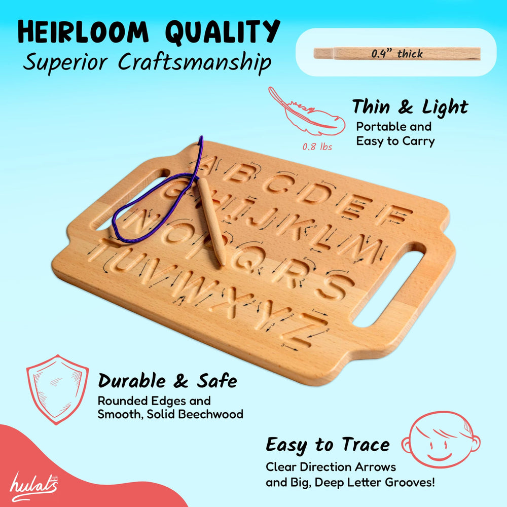Hulats lightweight board sized 11.5 by 8 inches for travel.
