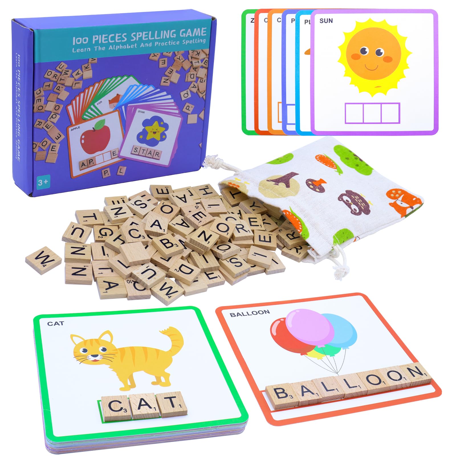 Humerry Spelling Games flashcards double-sided for versatile early literacy practice.