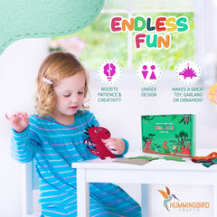 Six dragon-shaped felt pieces from Hummingbird Crafts kit inspire creative plush crafting