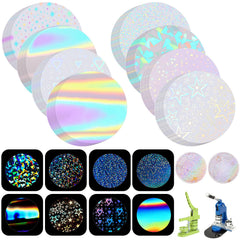 Humyoun 70mm holographic badge film pattern 01 adds vivid sparkle to DIY pins