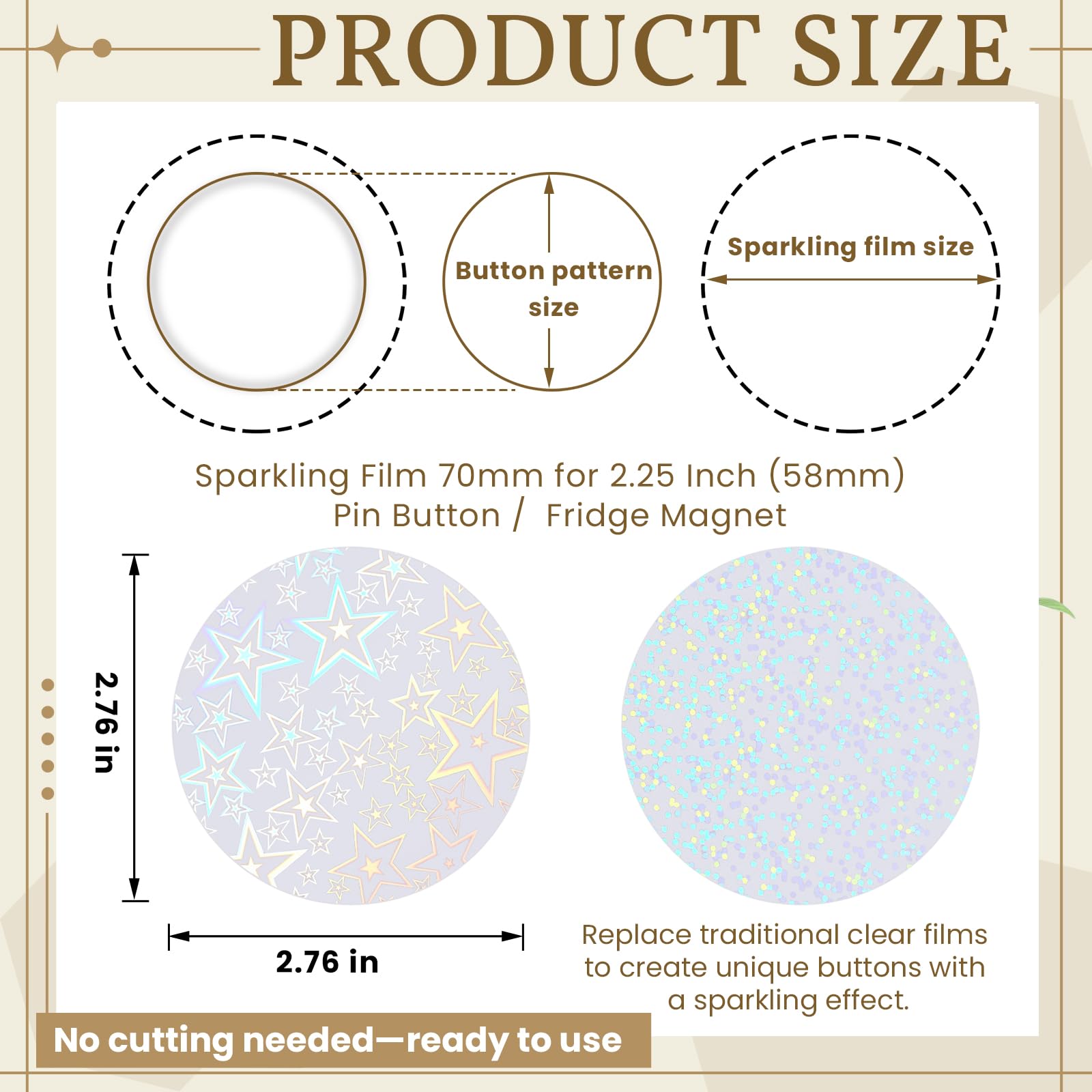 Humyoun 70mm holographic badge film pattern 02 brightens custom badges