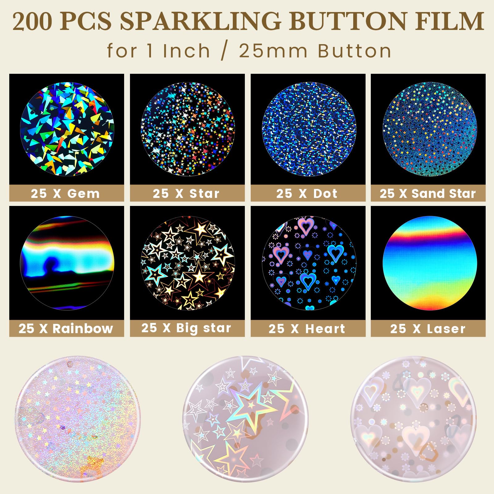 Humyoun 35mm film pattern 3 compatible with 25mm button makers for quick, no-cut crafting.