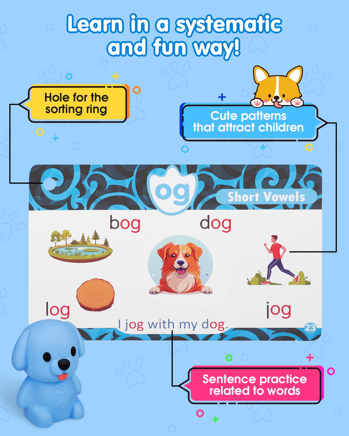 Humzo Reader Dog stickers numbers support counting and number-word associations