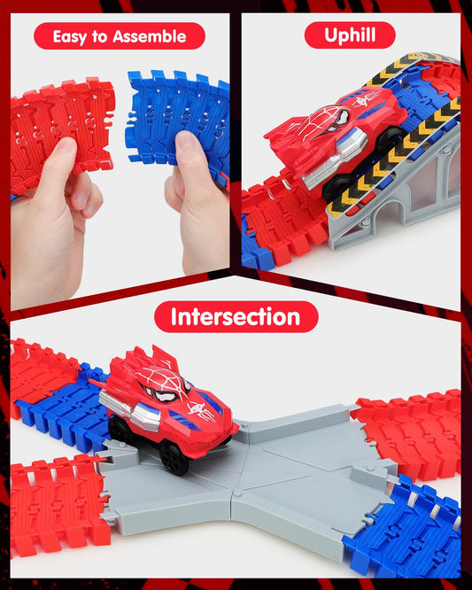 Humzo Spider Tracks 212-piece track system enabling endless layouts and experiments.