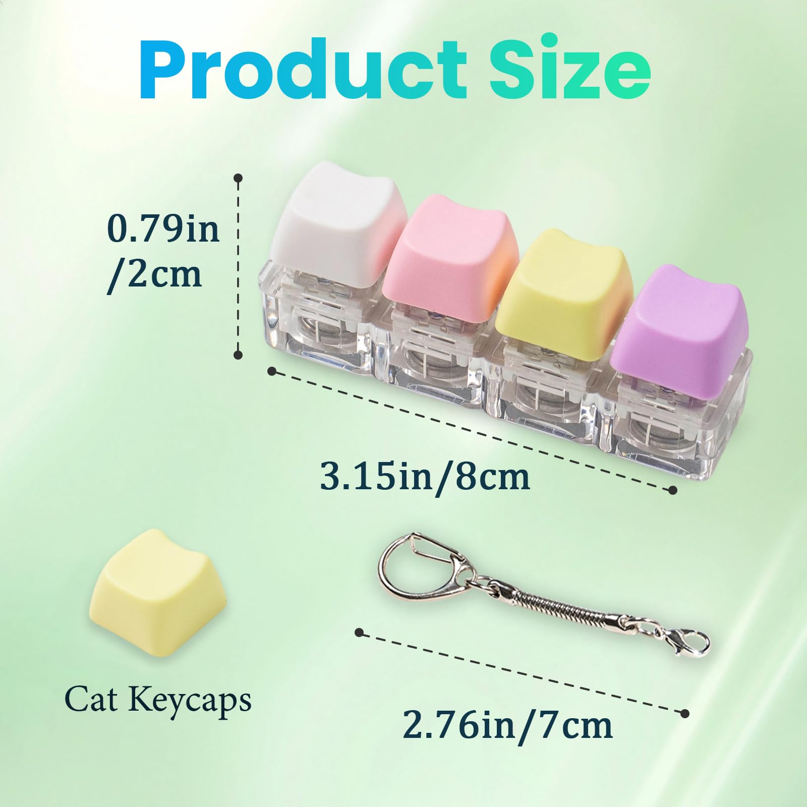 Hunfuthr two piece cat keyboard fidget no light version for quiet use