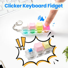 Hunfuthr cat keyboard fidget keychain for on the go stress relief