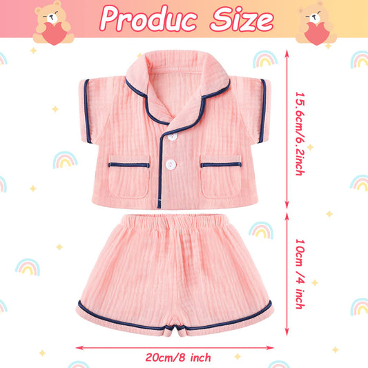 Hungdao 14inch bear outfit pajamas showcases a two-piece design for cozy playtime.