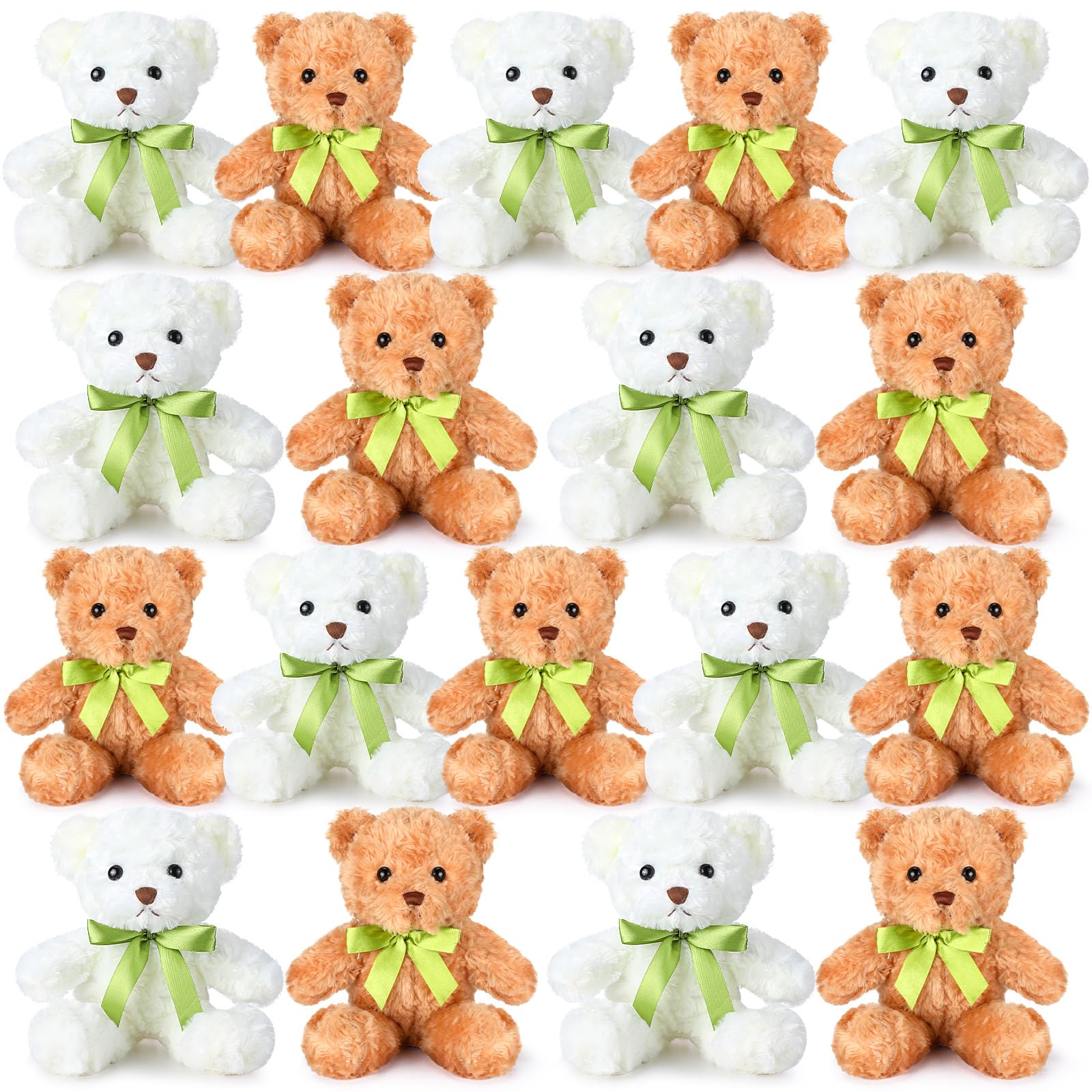 Hungdao white 18-piece plush bears, 10-inch length, ideal for party decor.