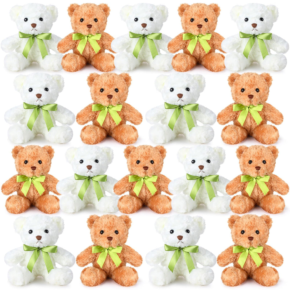 Hungdao white 18-piece plush bears, 10-inch length, ideal for party decor.